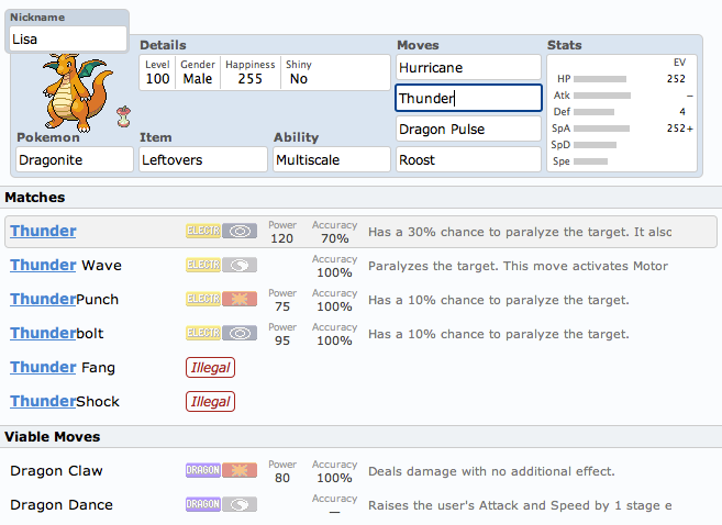 Pokémon Showdown Team Builder